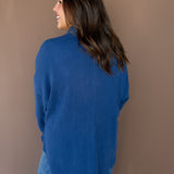 Mineral Wash Waffleknit Button Up-Navy