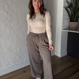 Seamless Ribbed Top- Oatmilk - Ana Patricia Boutique