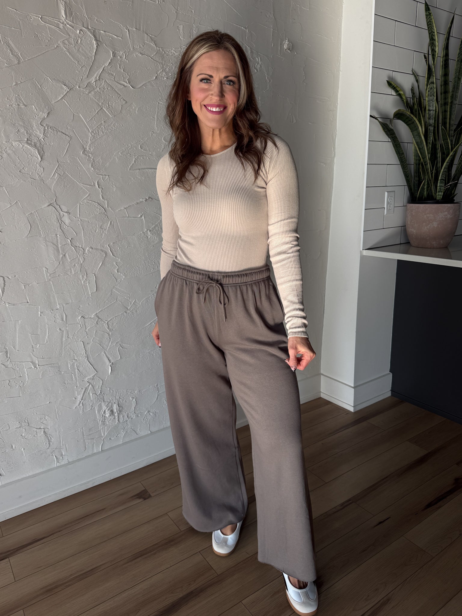 Seamless Ribbed Top- Oatmilk - Ana Patricia Boutique