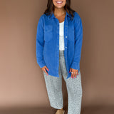 Snap Oversized Jacket- Royal Blue