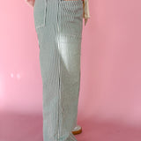 Black Stripe Wide Leg Pants