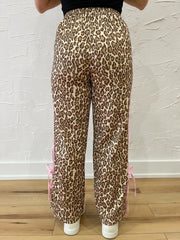 Bow Track Pants-Leopard