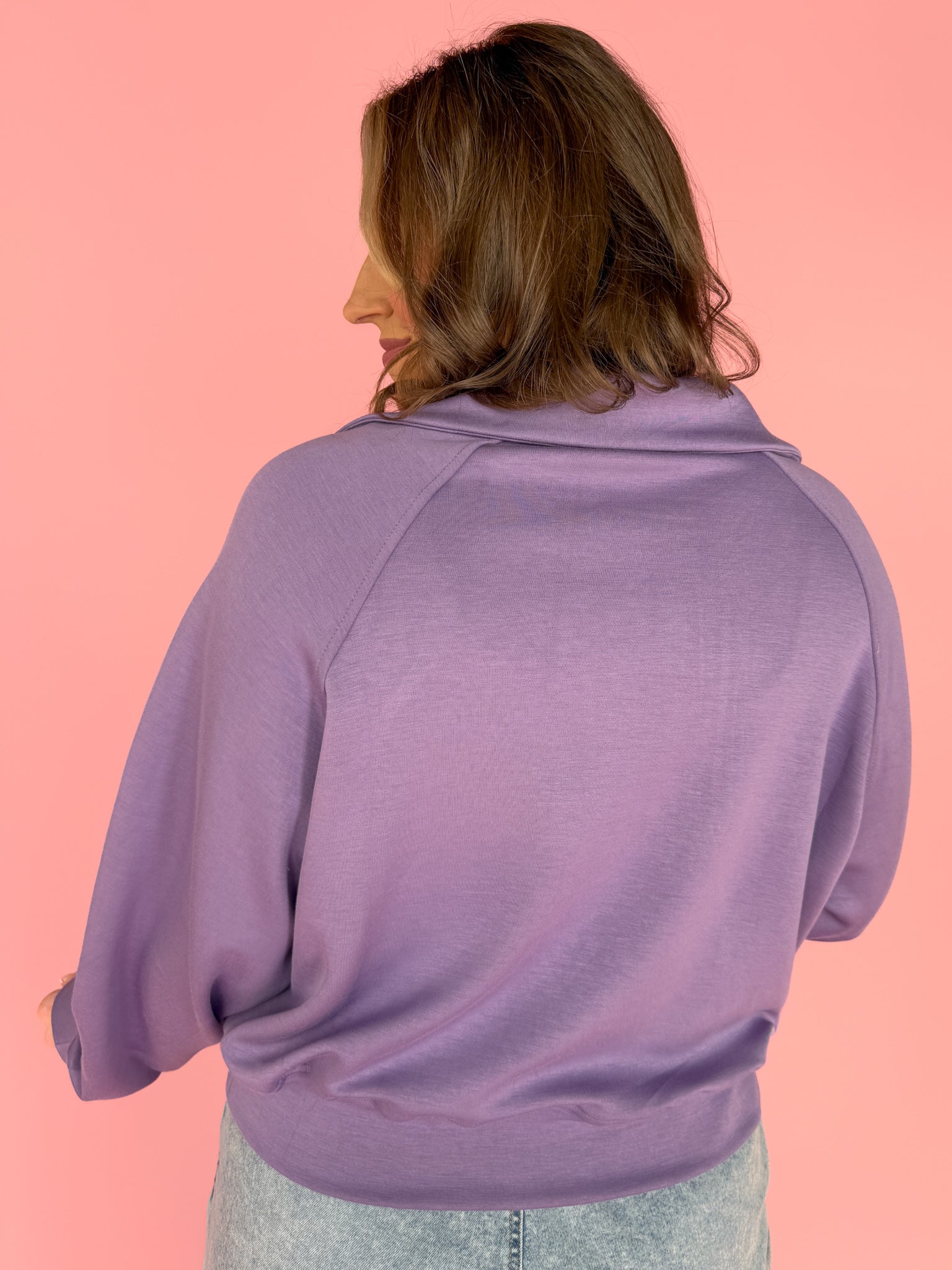 Scuba Half Zip Pullover- Lavender - Ana Patricia Boutique