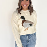 Mallard Duck Knit Sweater- Ivory