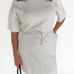 Scuba Short Sleeve Dress- Grey - Ana Patricia Boutique