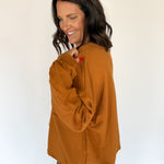 Rust Oversized V Neck Pullover - Ana Patricia Boutique