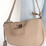 Textured Crossbody Bag- Taupe - Ana Patricia Boutique