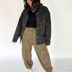 Boxy Cut Denim Jacket- Charcoal - Ana Patricia Boutique