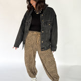 Boxy Cut Denim Jacket- Charcoal - Ana Patricia Boutique
