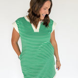 The Molly Stripe Dress- Green