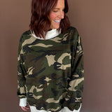 Camo Mock Neck Pullover
