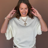 Crewneck Dolman Sweater- Ivory