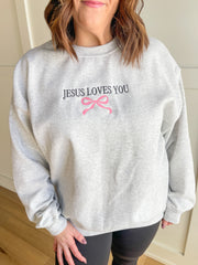 Jesus Loves You Embroidered Sweatshirt