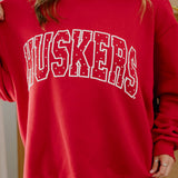Huskers Polka Dot Mock Neck Sweatshirt