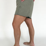 Mineral Wash Terry Short-Olive - Ana Patricia Boutique