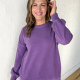 Hi-Lo Hem Pullover- Purple