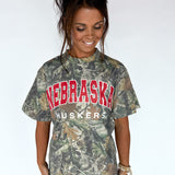 Huskers Camoflauge Tee: Green