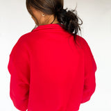 High Collar Pullover - Red
