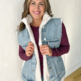 Sherpa Lined Denim Vest