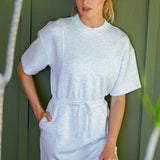 Scuba Short Sleeve Dress- Grey - Ana Patricia Boutique