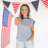 Nautical Stripe Top- Royal Blue