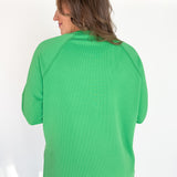 Luxe Ribbed Raglan Top-Green