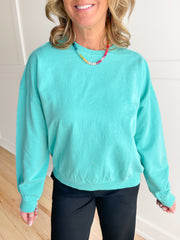 Comfort Crush Pullover- Turquoise