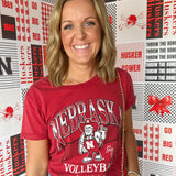 Nebraska Volleyball Tee- Dark Red