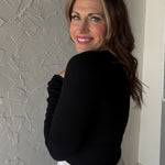 Seamless Ribbed Top- Black - Ana Patricia Boutique