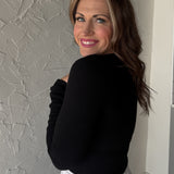 Seamless Ribbed Top- Black - Ana Patricia Boutique