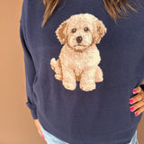 Goldendoodle Sweater-Navy