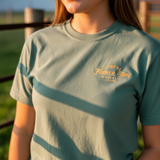 Living On Farmer Time Graphic Tee in Light Green