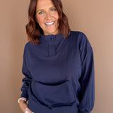 Front Pocket Pullover-Navy