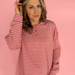 Pink Striped Long Sleeve Top - Ana Patricia Boutique