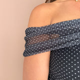 Off the Shoulder Polka Dot Dress