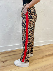 Red Stripe Leopard Pants