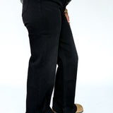90's Cuff Hem Straight Jeans -Black