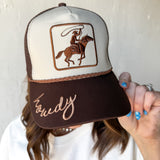 Howdy Trucker Hat: Brown