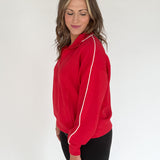 Scuba Piping Quarter Zip- Red/Cream