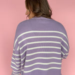 Oversized Stripe Sweater- Lavender - Ana Patricia Boutique