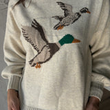 Flying Ducks Sweater- Oatmeal - Ana Patricia Boutique