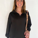 Scuba Half Zip Pullover- Black