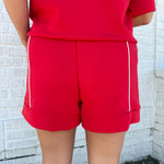 A Line Piping Shorts- Red - Ana Patricia Boutique