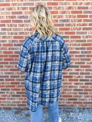 The Laura Plaid Button Up- Blue