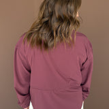 Peplum Windbreaker Jacket- Rosewood