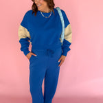 Scuba Wide Leg Pants- Blue - Ana Patricia Boutique