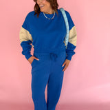 Scuba Wide Leg Pants- Blue - Ana Patricia Boutique