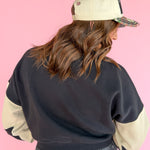 Color Block Sweatshirt- Black/Bone - Ana Patricia Boutique