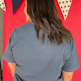 USA Embroidery Tee- Navy - Ana Patricia Boutique