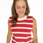 The Lucy Stripe Sweater - Red - Ana Patricia Boutique